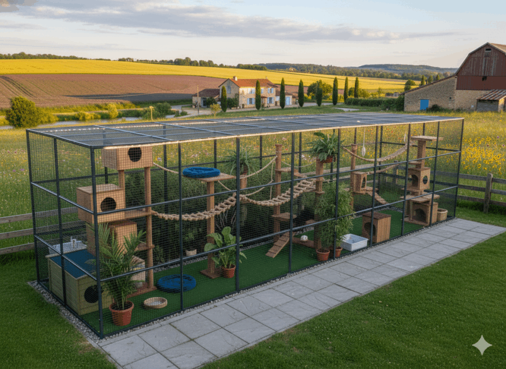 Enclos sécurisé pour chat, jardin sécurisé pour chat
